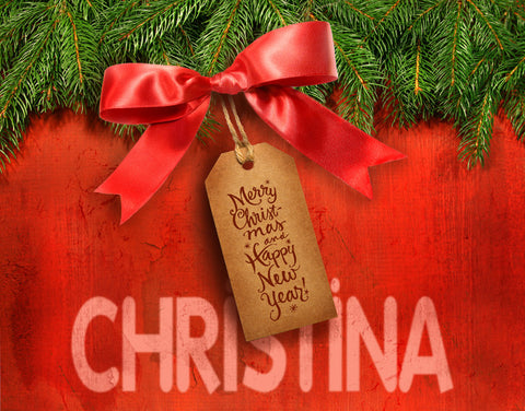Christmas Tag On Pine Branches / 100488