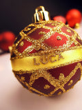 Gold Glittered Christmas Ball Closeup / 100489