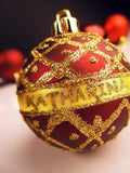Gold Glittered Christmas Ball Closeup / 100489
