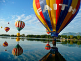 Hot Air Balloons Over Lake / 100498