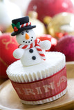 Snowman On Cup Cake / 100636