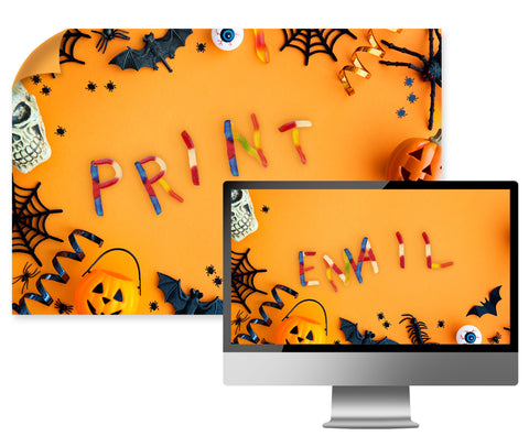 A CANDY THEMED HALLOWEEN BACKGROUND Print & Email Bundle